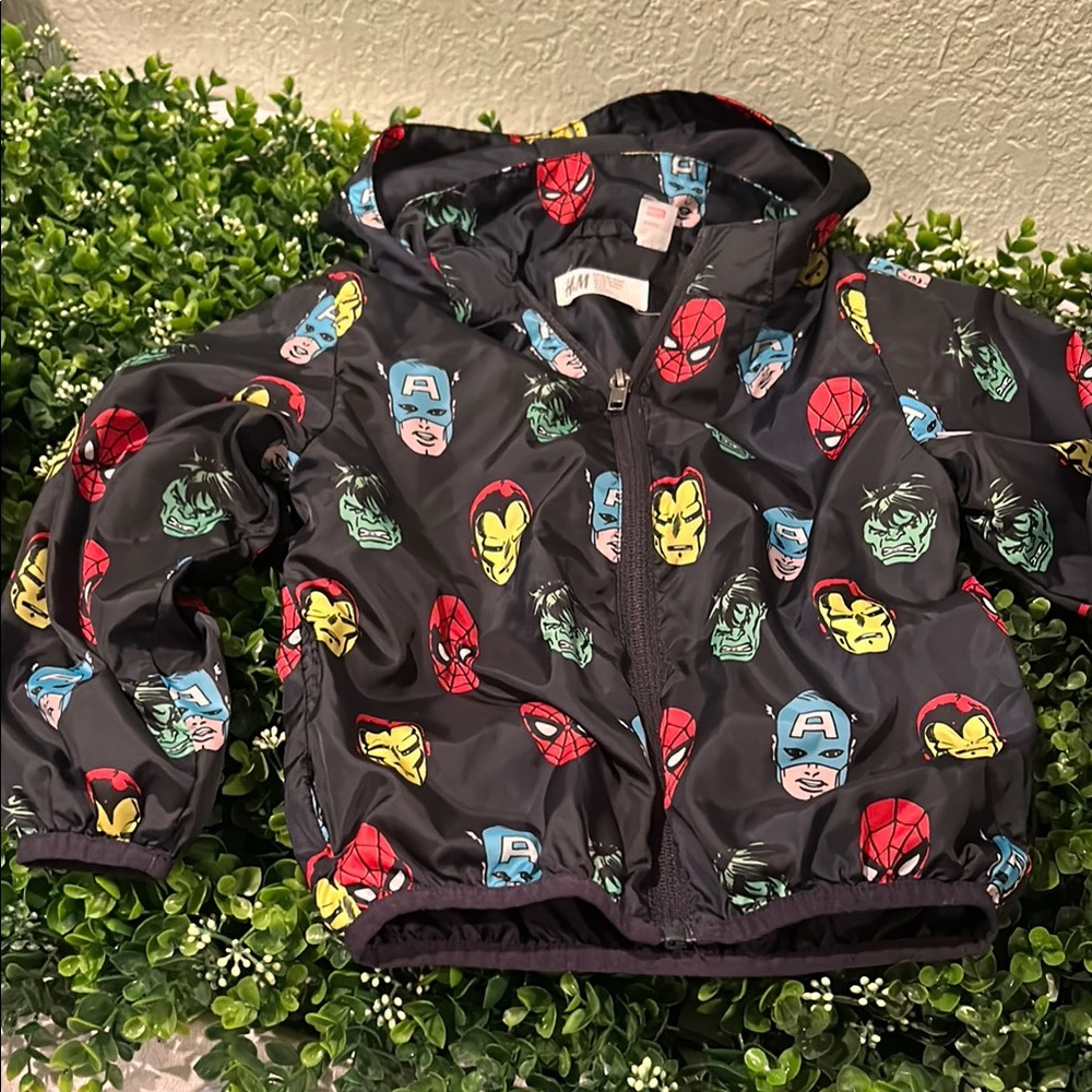 H&M Kids Marvel Superheroes Jacket - Black with Red, Blue, Yellow, Green